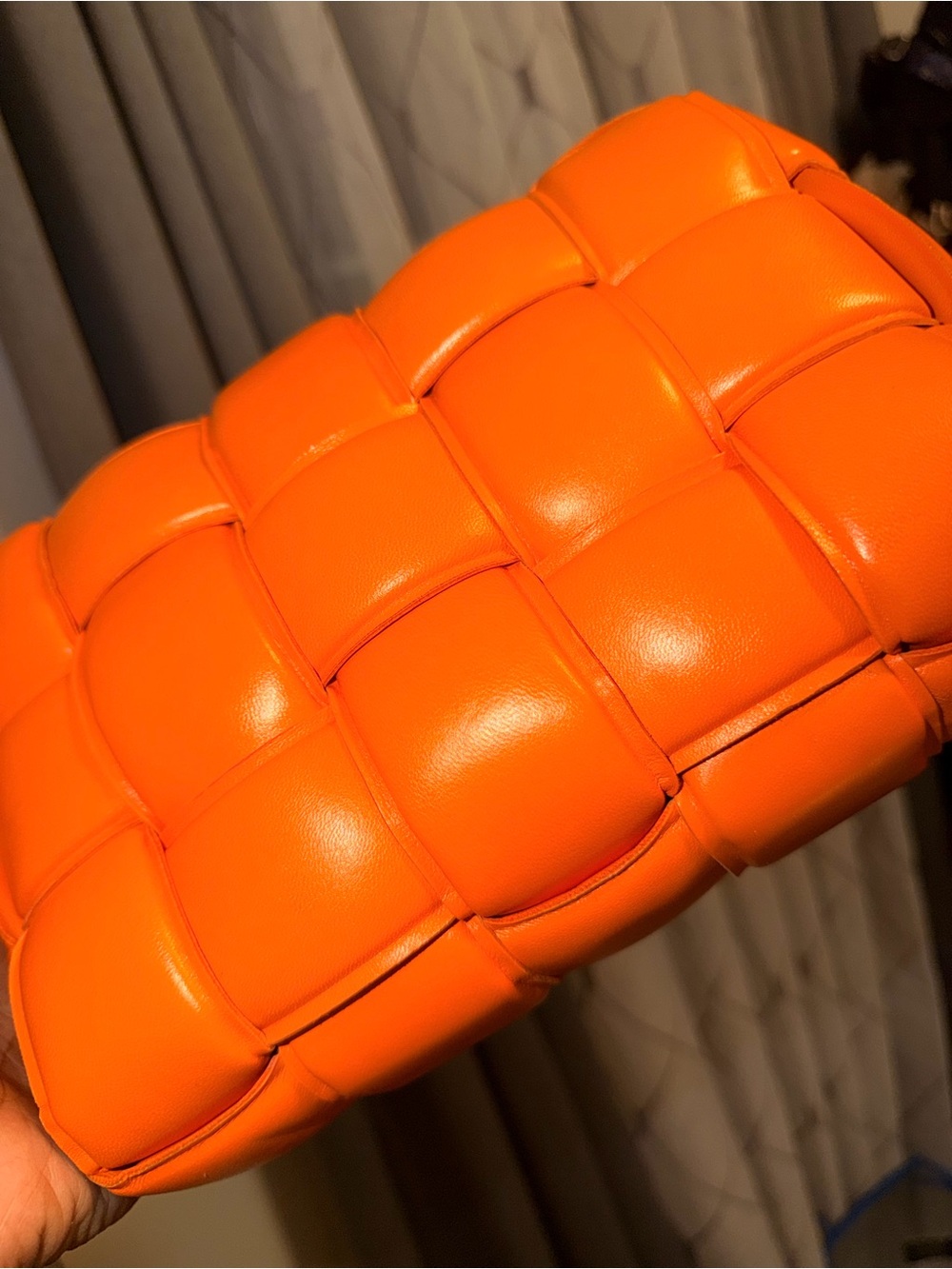 Bottega Veneta Orange Intrecciato Padded Leather Clutch - Picture 5 of 9